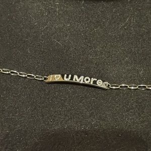 I 💜 U More Silver Bracelet